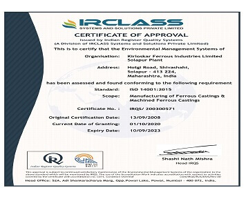 Certifications Awards Kirloskar Ferrous